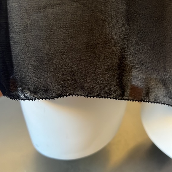 4/$20 Black sheer top and blue stripe detail - Picture 3 of 5